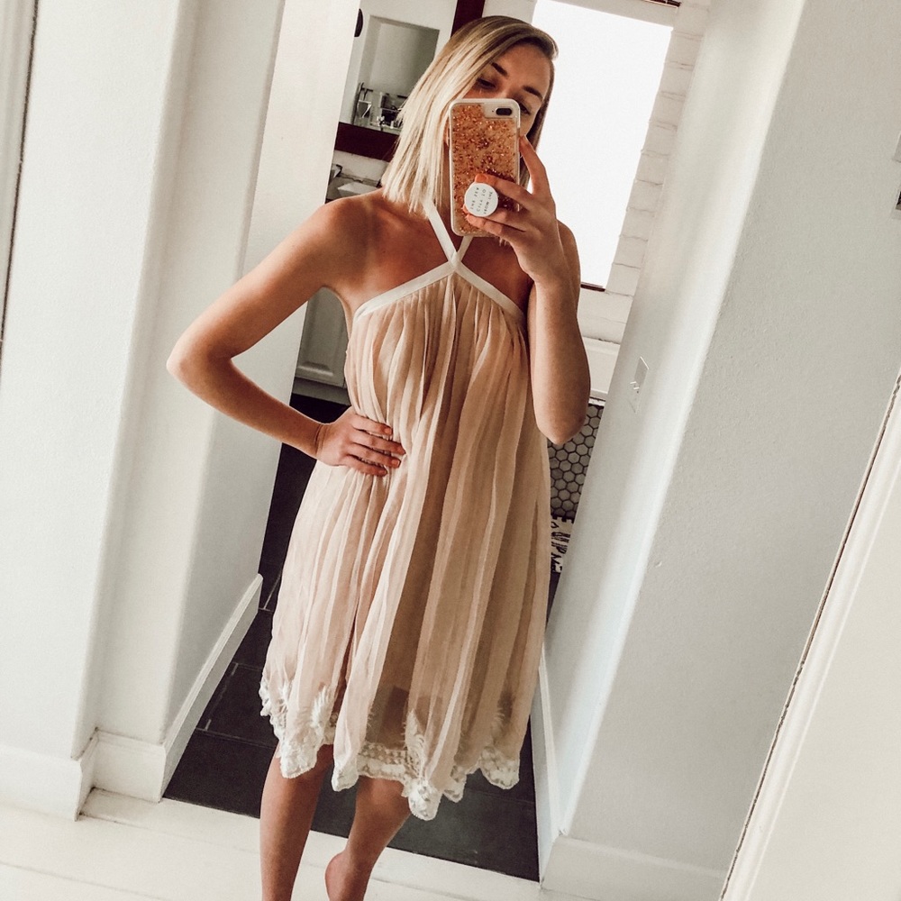 Free people blush lacey dress